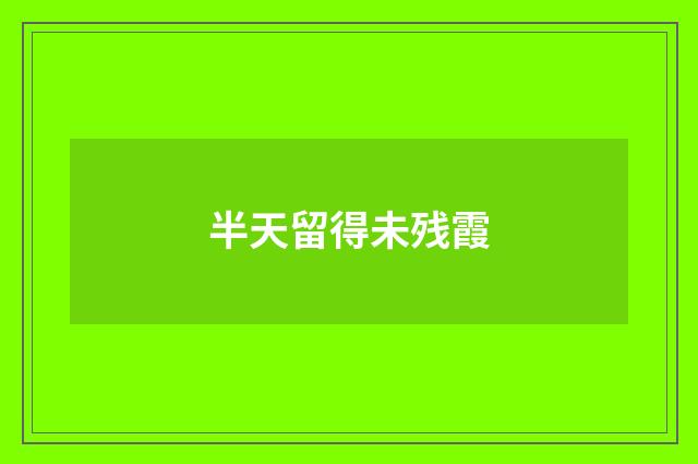 半天留得未残霞