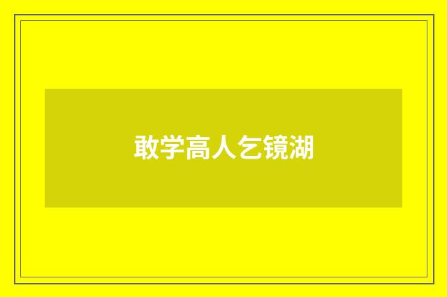 敢学高人乞镜湖