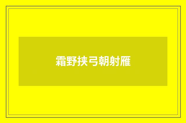 霜野挟弓朝射雁