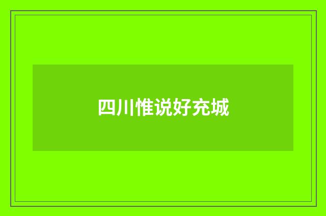 四川惟说好充城