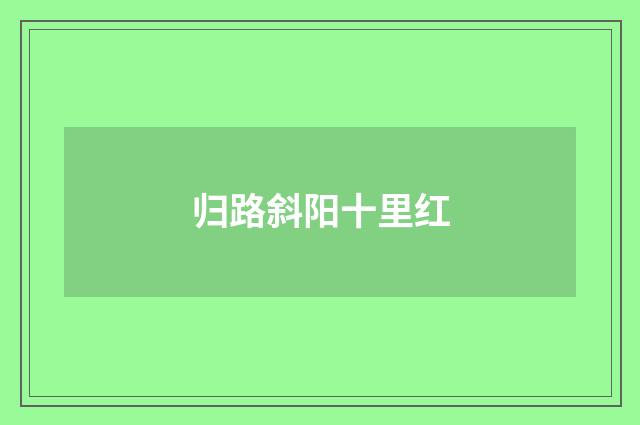归路斜阳十里红