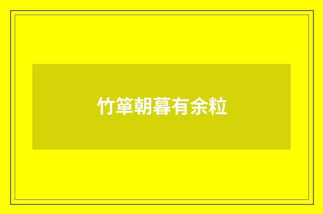 竹箪朝暮有余粒