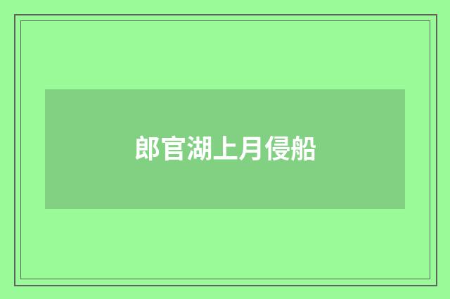 郎官湖上月侵船