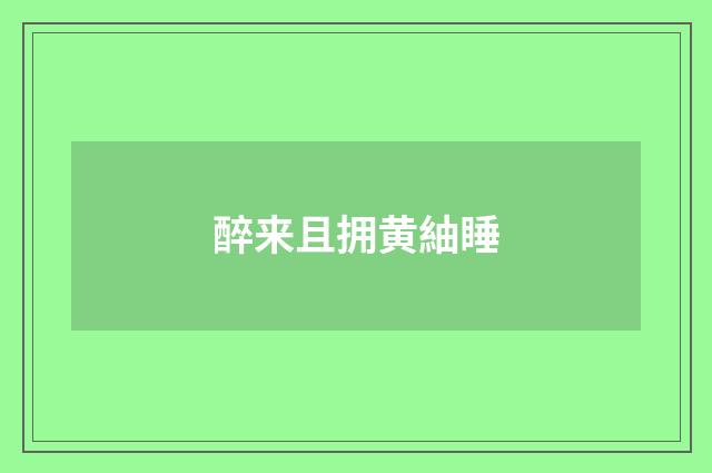 醉来且拥黄紬睡