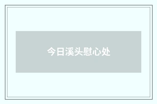今日溪头慰心处