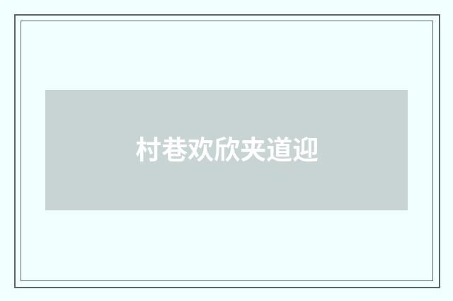 村巷欢欣夹道迎