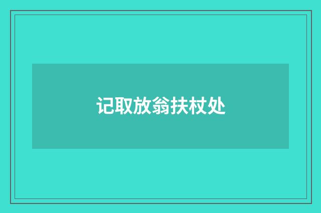 记取放翁扶杖处