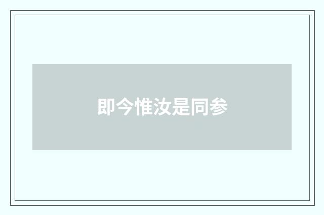 即今惟汝是同参