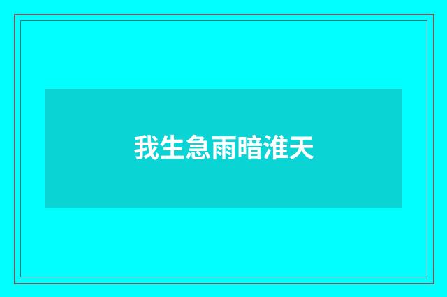 我生急雨暗淮天