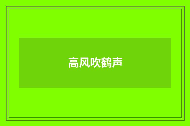 高风吹鹤声