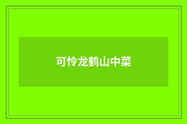 可怜龙鹤山中菜