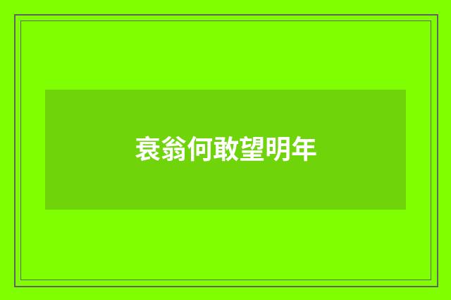 衰翁何敢望明年
