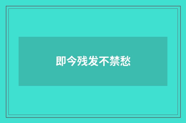 即今残发不禁愁