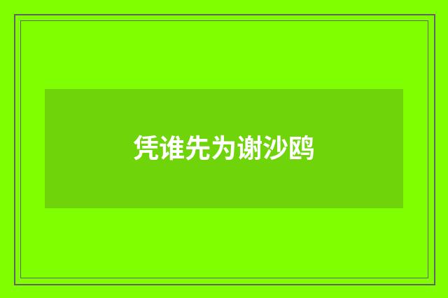 凭谁先为谢沙鸥