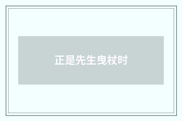 正是先生曳杖时