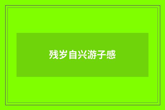 残岁自兴游子感