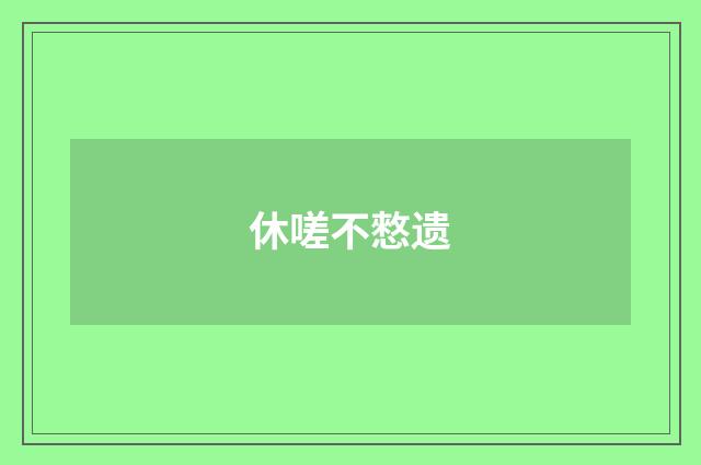休嗟不憗遗