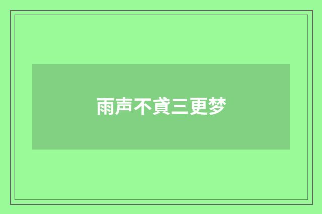 雨声不貣三更梦