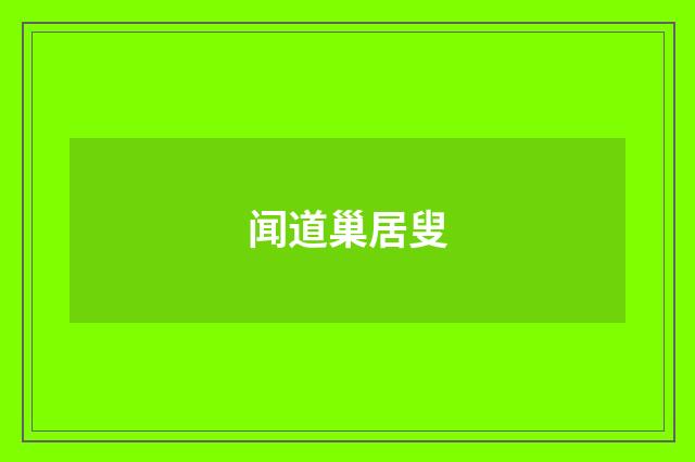闻道巢居叟