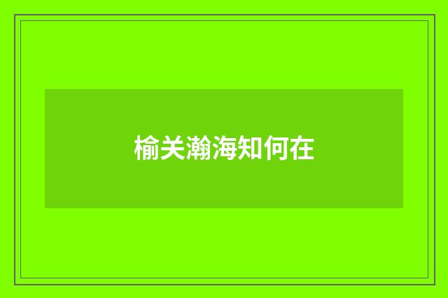 榆关瀚海知何在