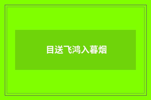 目送飞鸿入暮烟