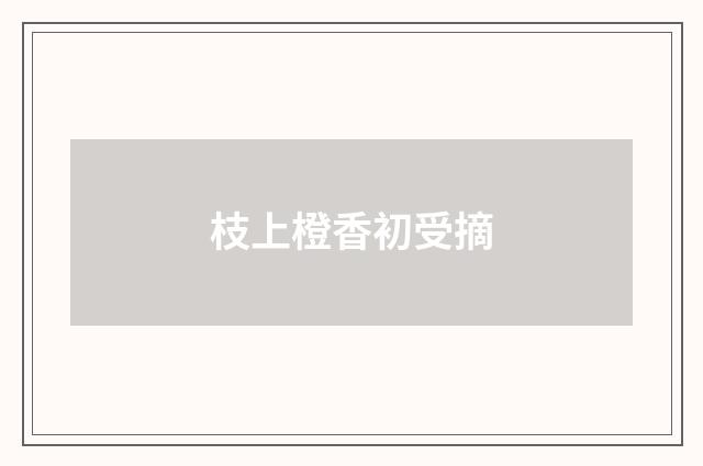 枝上橙香初受摘