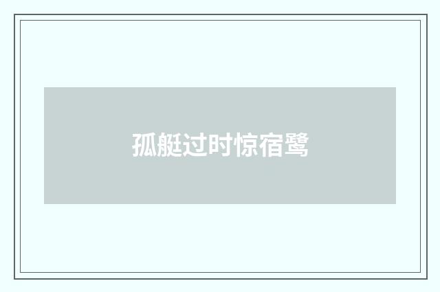 孤艇过时惊宿鹭