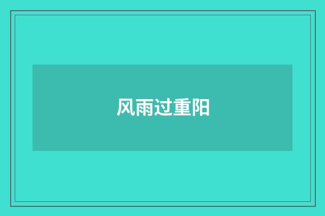 风雨过重阳