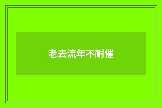 老去流年不耐催