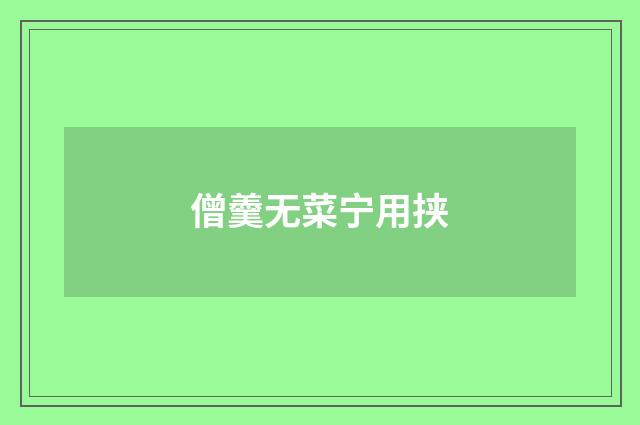 僧羹无菜宁用挟
