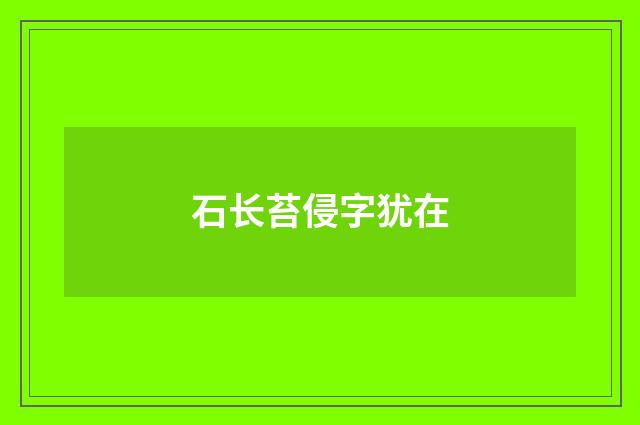 石长苔侵字犹在