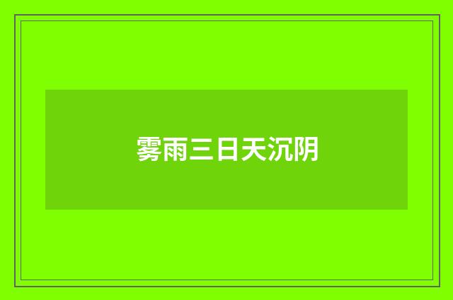 雾雨三日天沉阴