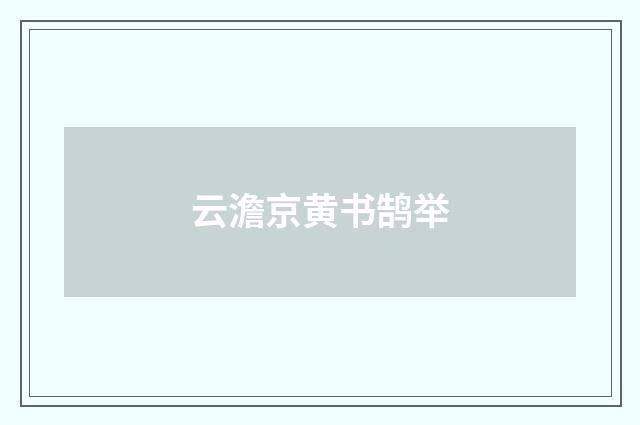 云澹京黄书鹄举