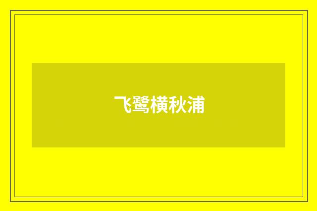 飞鹭横秋浦
