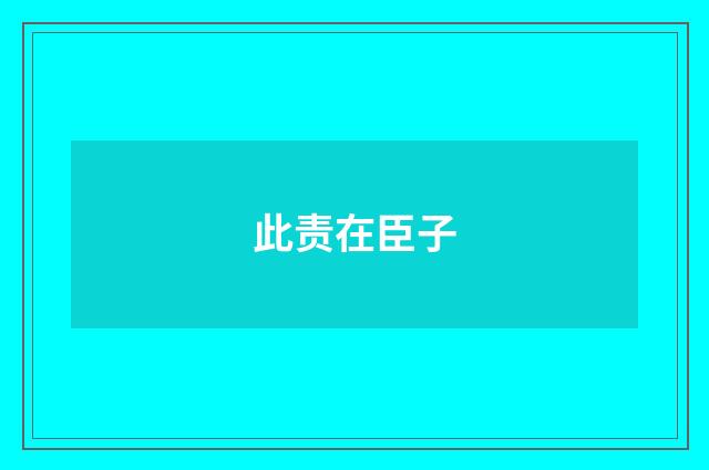 此责在臣子
