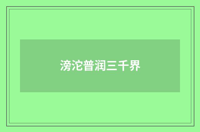 滂沱普润三千界