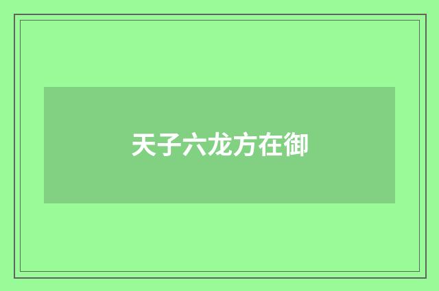 天子六龙方在御