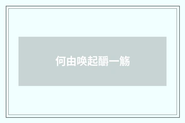 何由唤起釂一觞