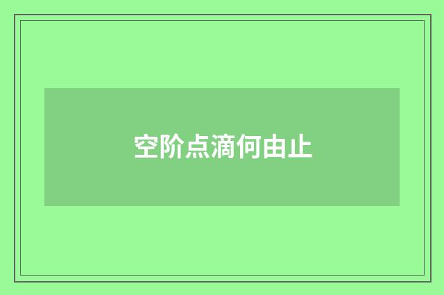 空阶点滴何由止