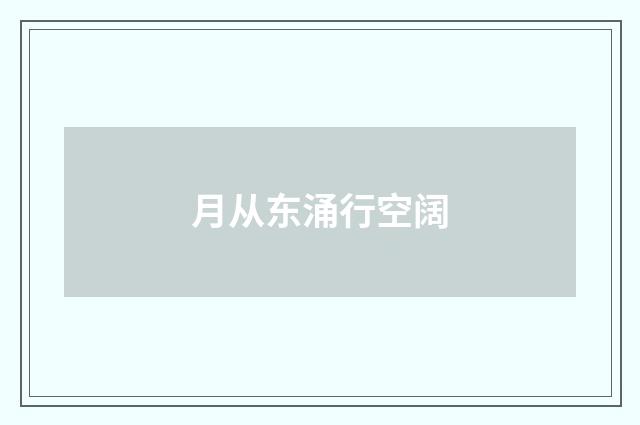 月从东涌行空阔