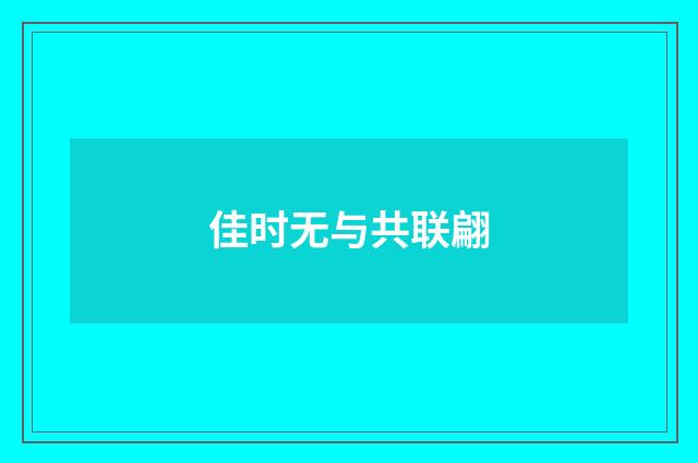 佳时无与共联翩