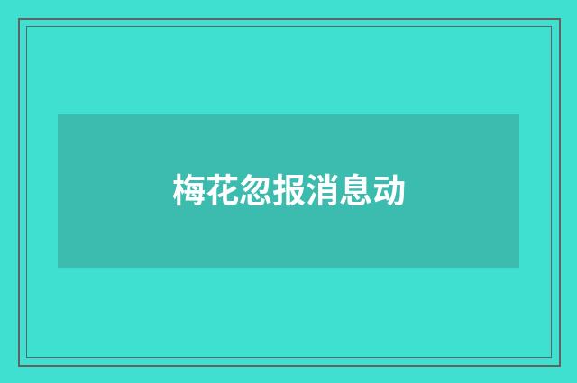 梅花忽报消息动