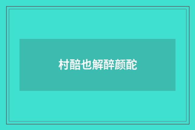 村醅也解醉颜酡