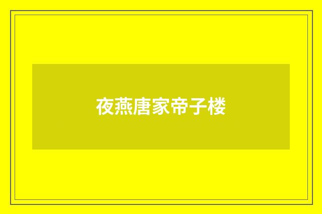 夜燕唐家帝子楼