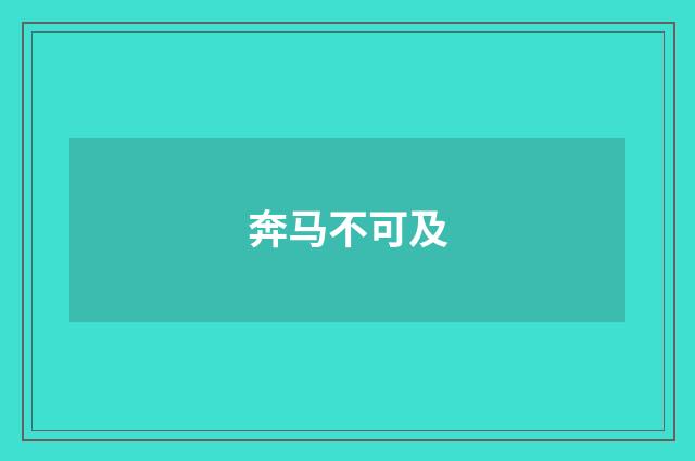 奔马不可及