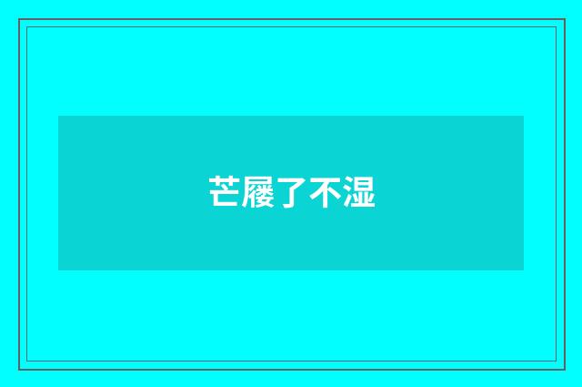 芒屦了不湿