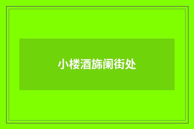 小楼酒旆阑街处