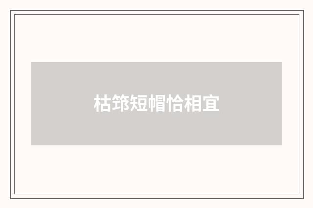 枯筇短帽恰相宜