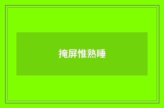掩屏惟熟睡