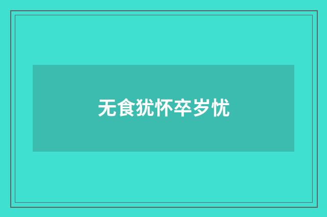 无食犹怀卒岁忧